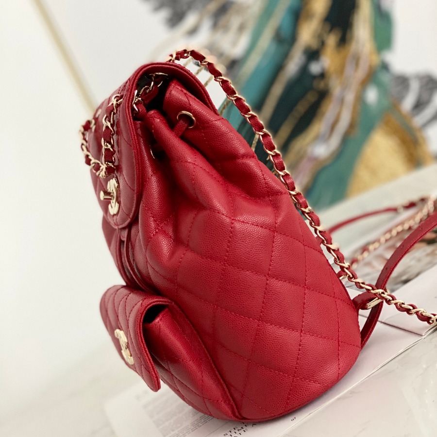 Chanel Backpacks, Calfskin, Gold-Tone Metal