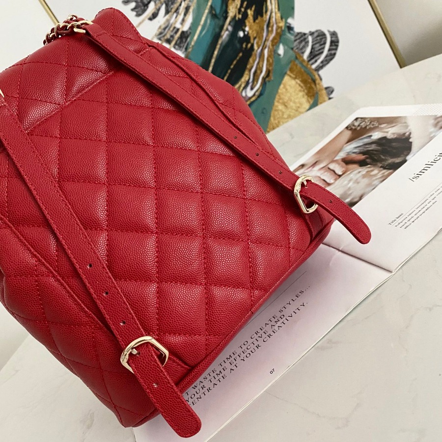Chanel Backpacks, Calfskin, Gold-Tone Metal
