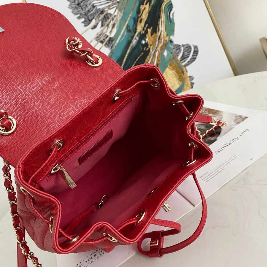 Chanel Backpacks, Calfskin, Gold-Tone Metal