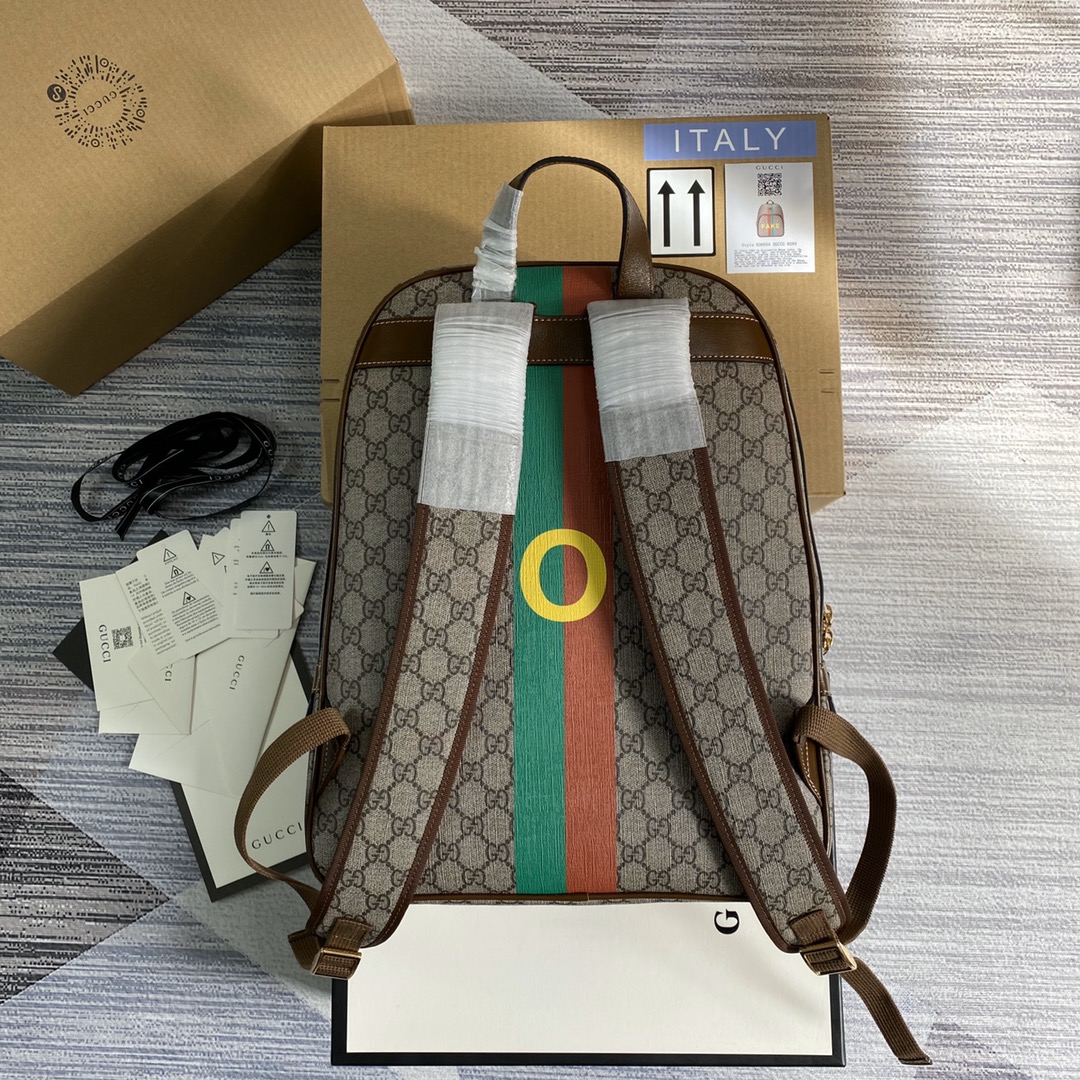 636654 'Fake/Not' print medium backpack, GUCCI Backpacks