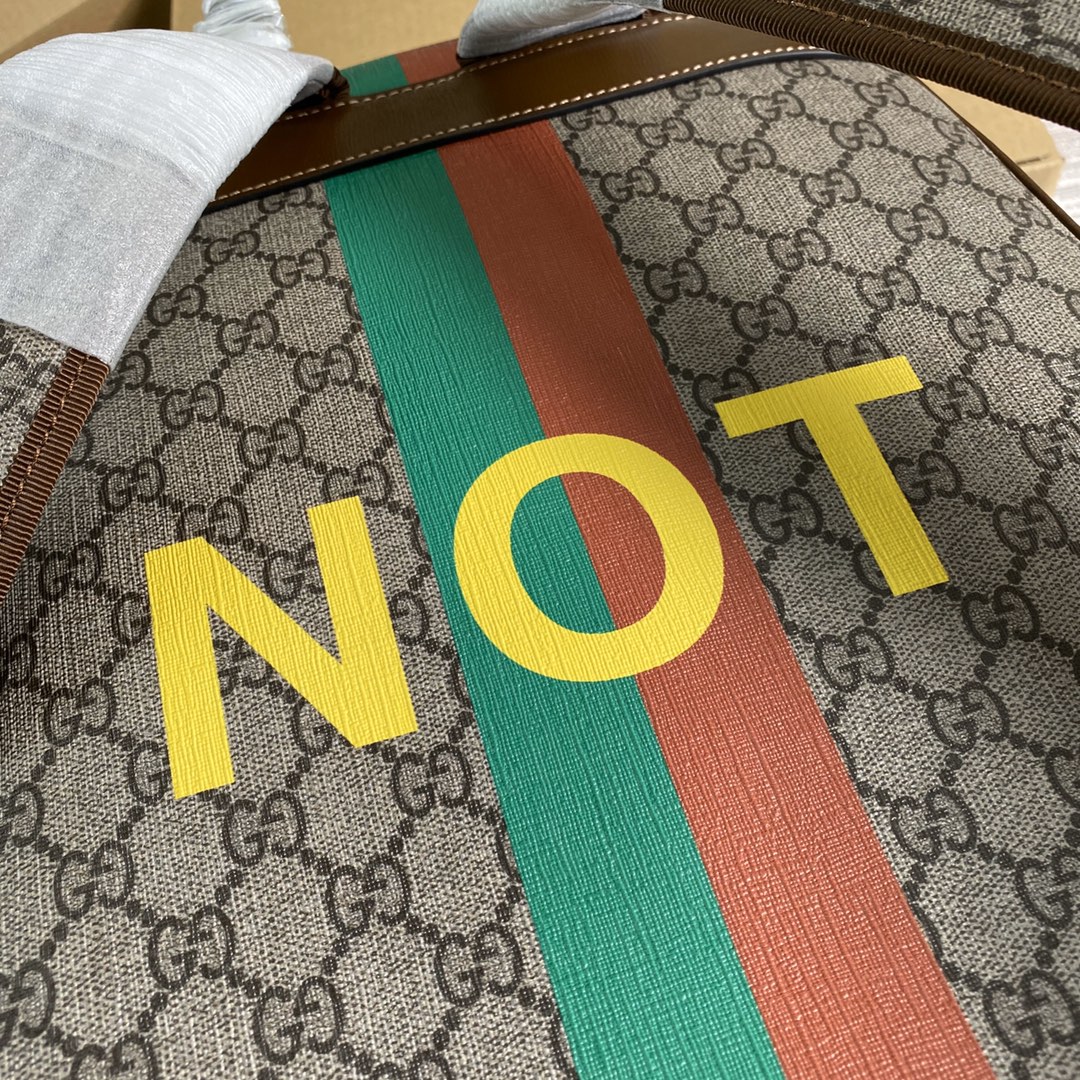 636654 'Fake/Not' print medium backpack, GUCCI Backpacks