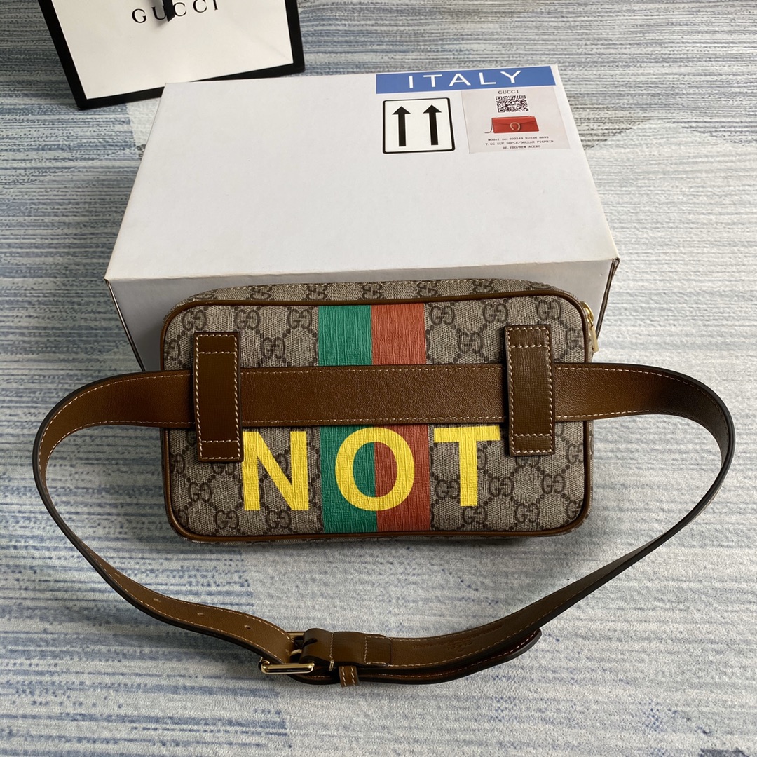 602695 'Fake/Not' print belt bag, GUCCI Belt Bags
