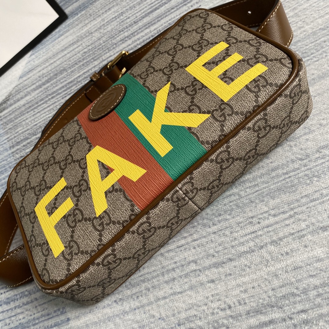602695 'Fake/Not' print belt bag, GUCCI Belt Bags