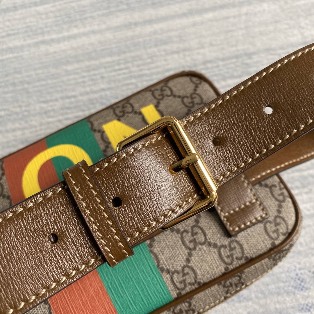 602695 'Fake/Not' print belt bag, GUCCI Belt Bags