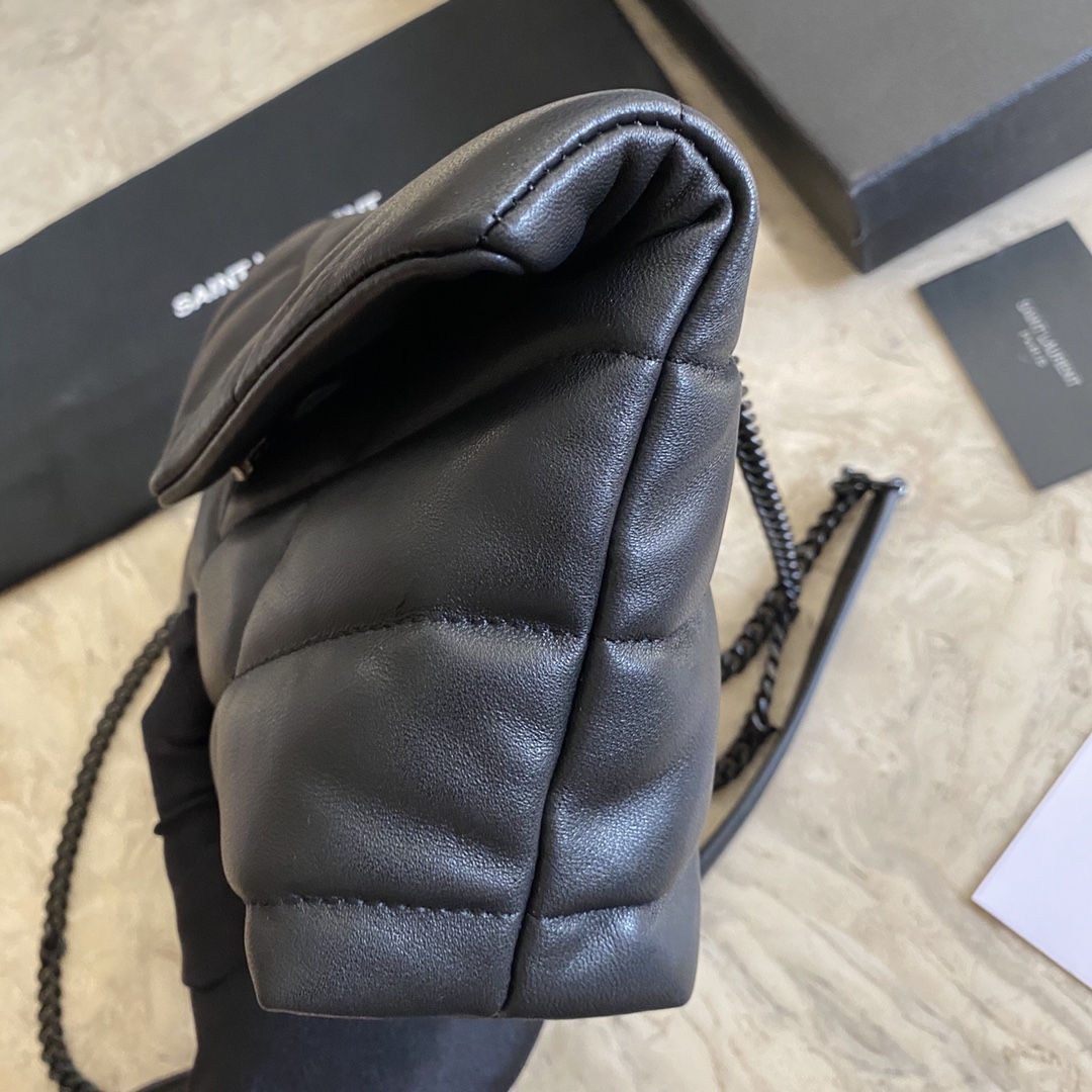 LOULOU PUFFER TOY BAG IN QUILTED WRINKLED MATTE LEATHER, YSL SAINT LAURENT 620333