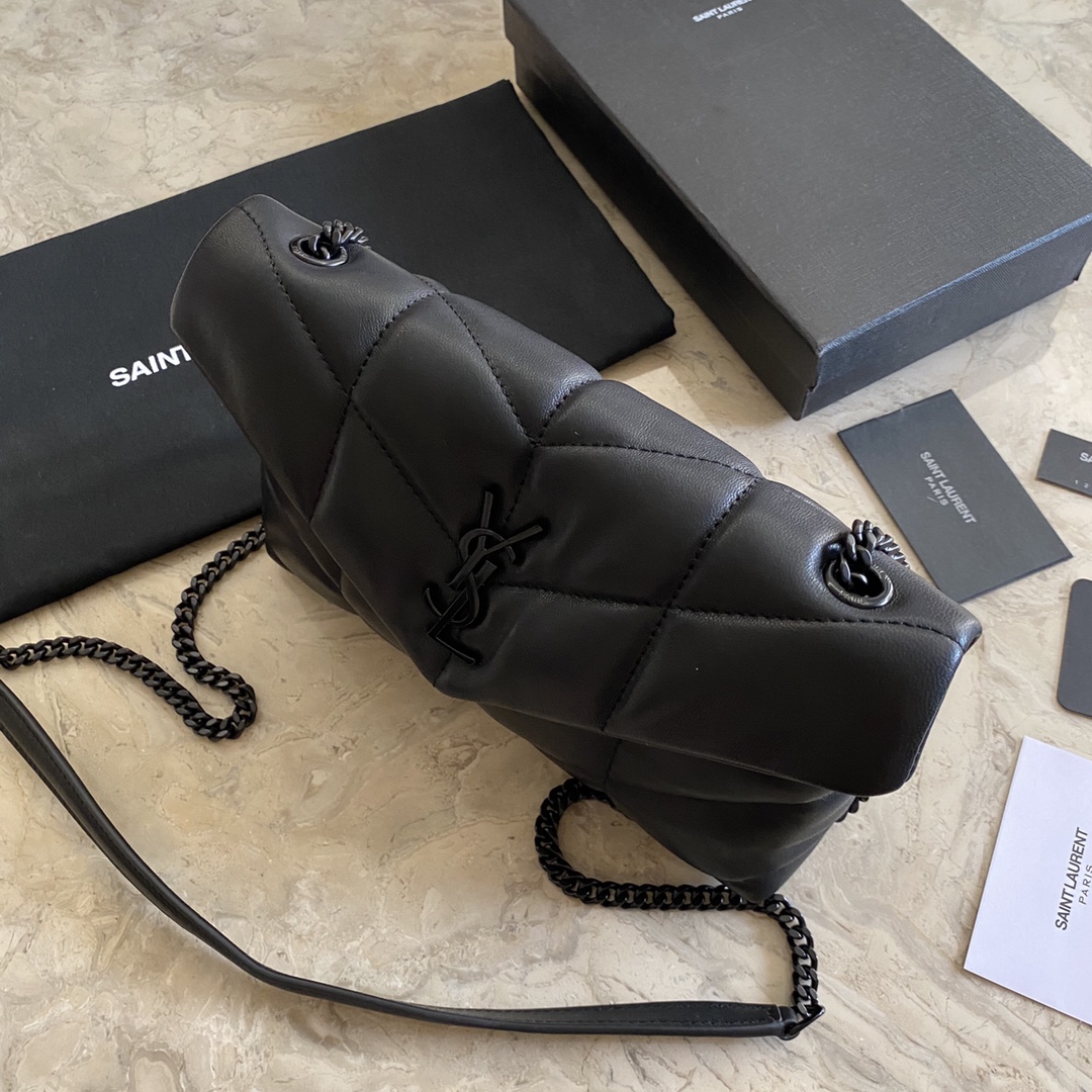 LOULOU PUFFER TOY BAG IN QUILTED WRINKLED MATTE LEATHER, YSL SAINT LAURENT 620333