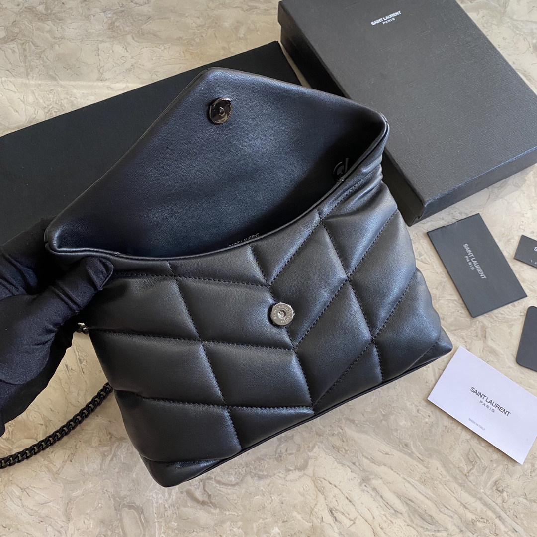LOULOU PUFFER TOY BAG IN QUILTED WRINKLED MATTE LEATHER, YSL SAINT LAURENT 620333