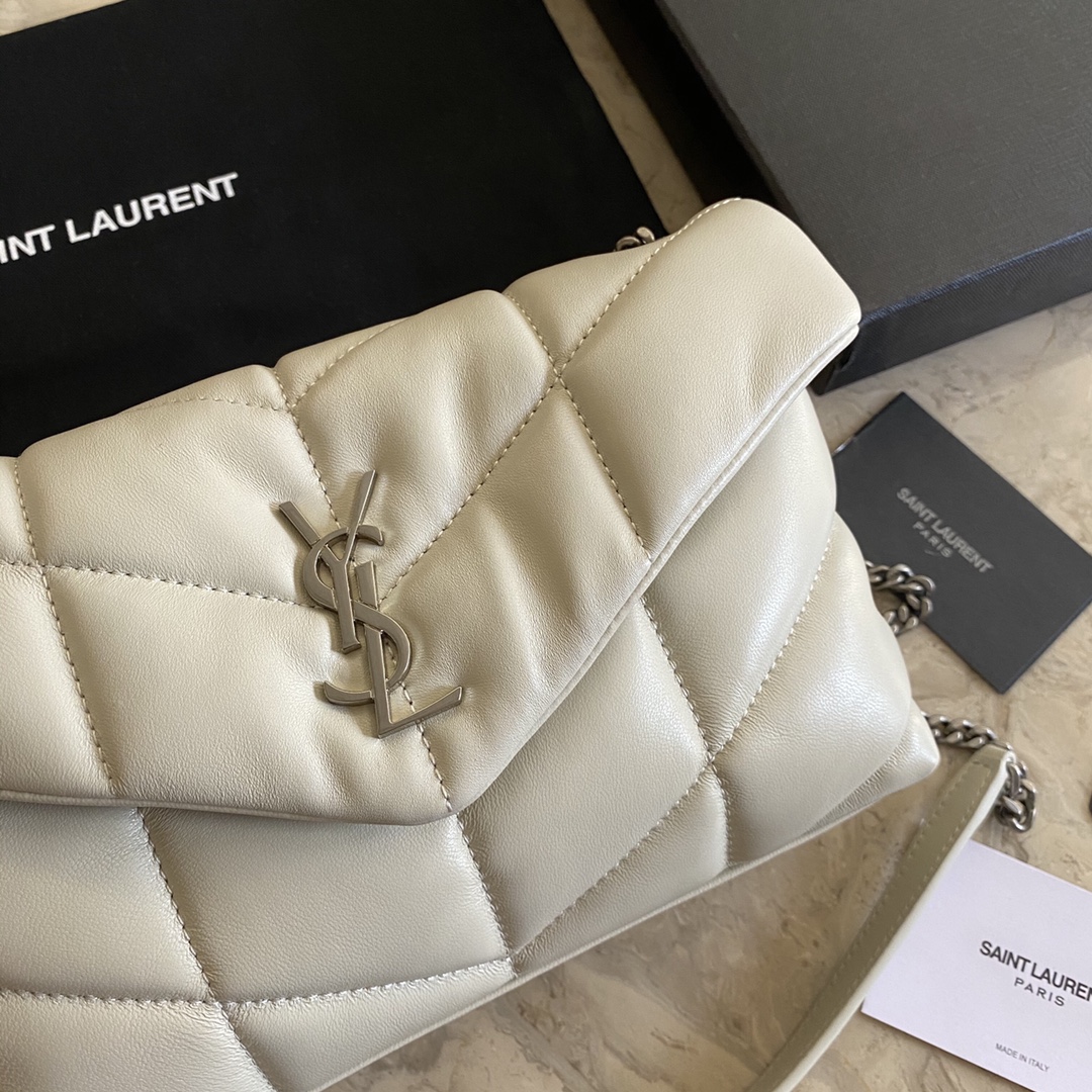LOULOU PUFFER TOY BAG IN QUILTED WRINKLED MATTE LEATHER, YSL SAINT LAURENT 620333