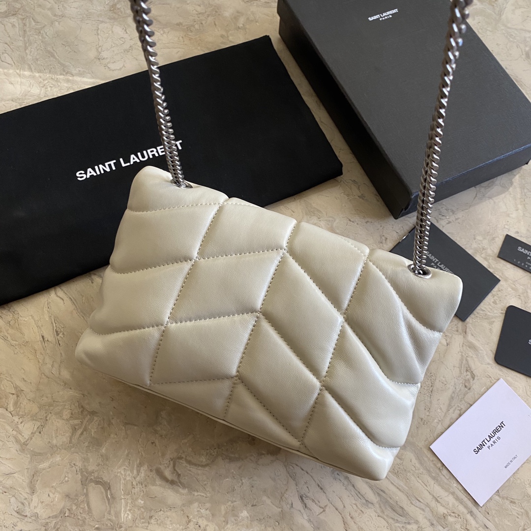 LOULOU PUFFER TOY BAG IN QUILTED WRINKLED MATTE LEATHER, YSL SAINT LAURENT 620333