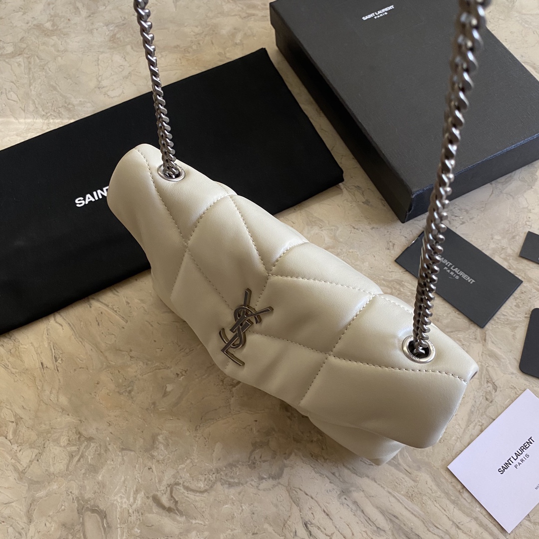 LOULOU PUFFER TOY BAG IN QUILTED WRINKLED MATTE LEATHER, YSL SAINT LAURENT 620333