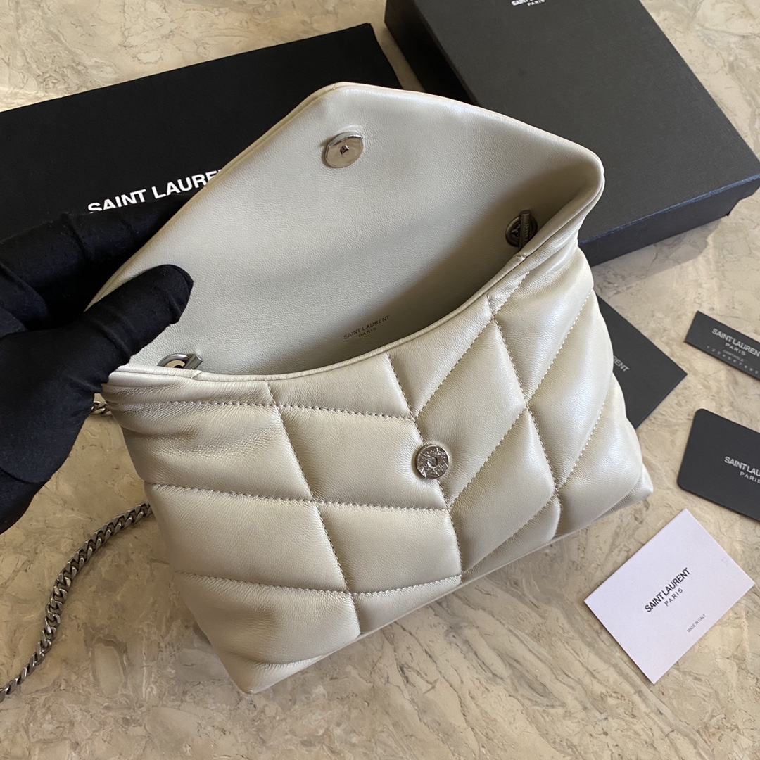 LOULOU PUFFER TOY BAG IN QUILTED WRINKLED MATTE LEATHER, YSL SAINT LAURENT 620333