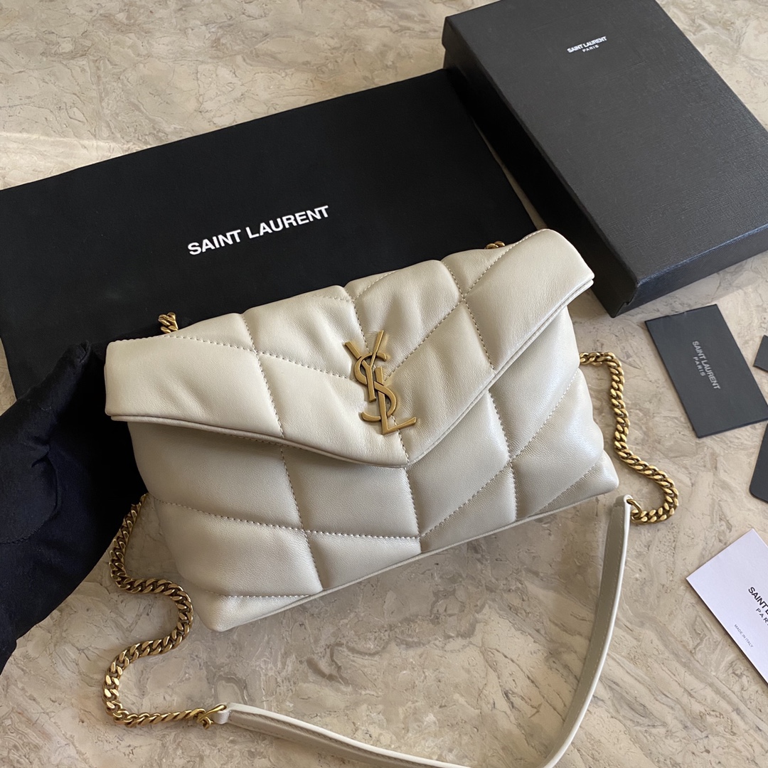 LOULOU PUFFER TOY BAG IN QUILTED WRINKLED MATTE LEATHER, YSL SAINT LAURENT 620333