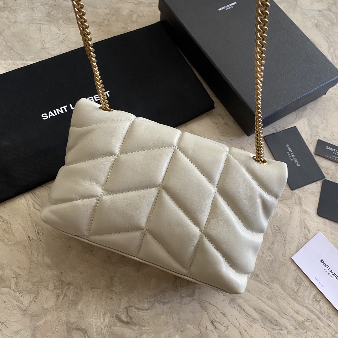 LOULOU PUFFER TOY BAG IN QUILTED WRINKLED MATTE LEATHER, YSL SAINT LAURENT 620333