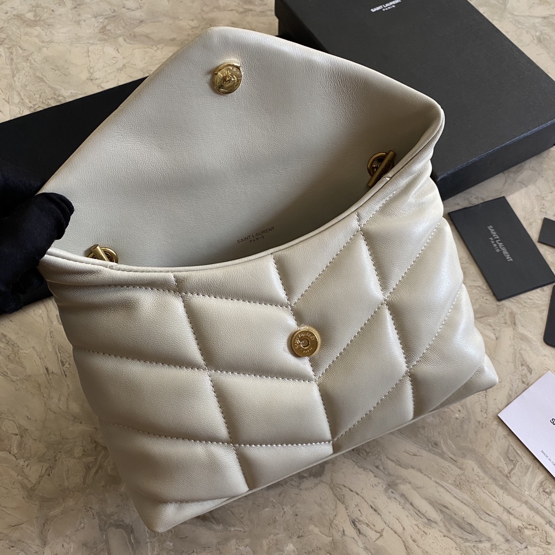 LOULOU PUFFER TOY BAG IN QUILTED WRINKLED MATTE LEATHER, YSL SAINT LAURENT 620333