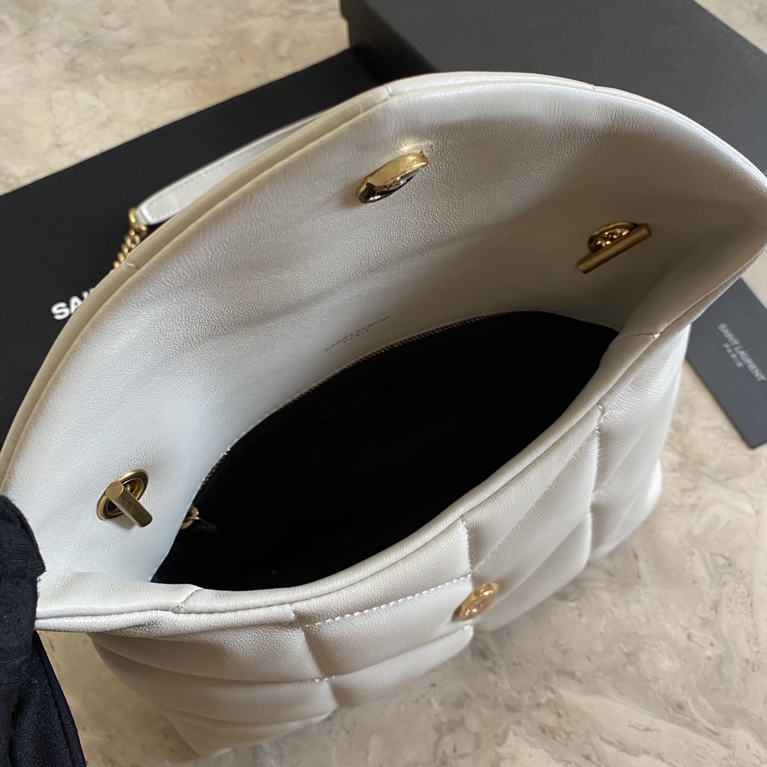 LOULOU PUFFER TOY BAG IN QUILTED WRINKLED MATTE LEATHER, YSL SAINT LAURENT 620333