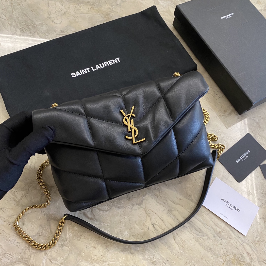 LOULOU PUFFER TOY BAG IN QUILTED WRINKLED MATTE LEATHER, YSL SAINT LAURENT 620333