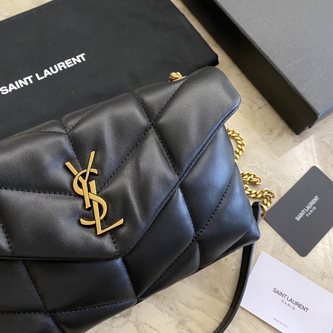 LOULOU PUFFER TOY BAG IN QUILTED WRINKLED MATTE LEATHER, YSL SAINT LAURENT 620333