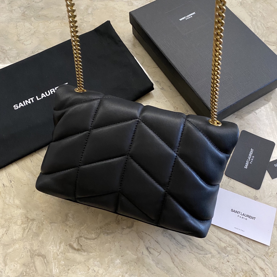 LOULOU PUFFER TOY BAG IN QUILTED WRINKLED MATTE LEATHER, YSL SAINT LAURENT 620333