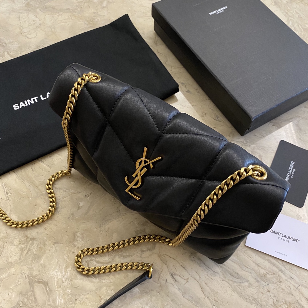 LOULOU PUFFER TOY BAG IN QUILTED WRINKLED MATTE LEATHER, YSL SAINT LAURENT 620333