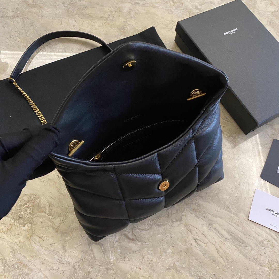 LOULOU PUFFER TOY BAG IN QUILTED WRINKLED MATTE LEATHER, YSL SAINT LAURENT 620333