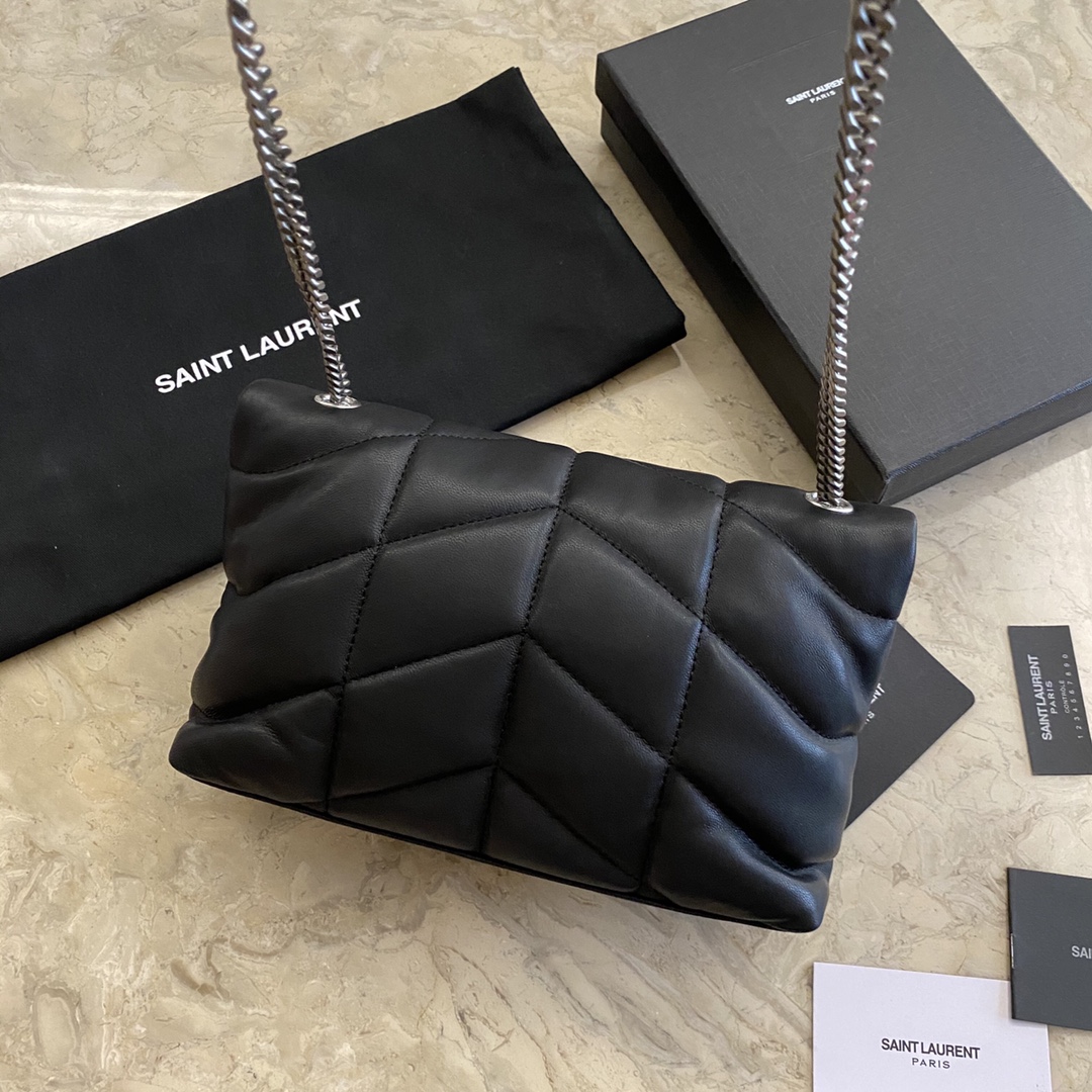 LOULOU PUFFER TOY BAG IN QUILTED WRINKLED MATTE LEATHER, YSL SAINT LAURENT 620333
