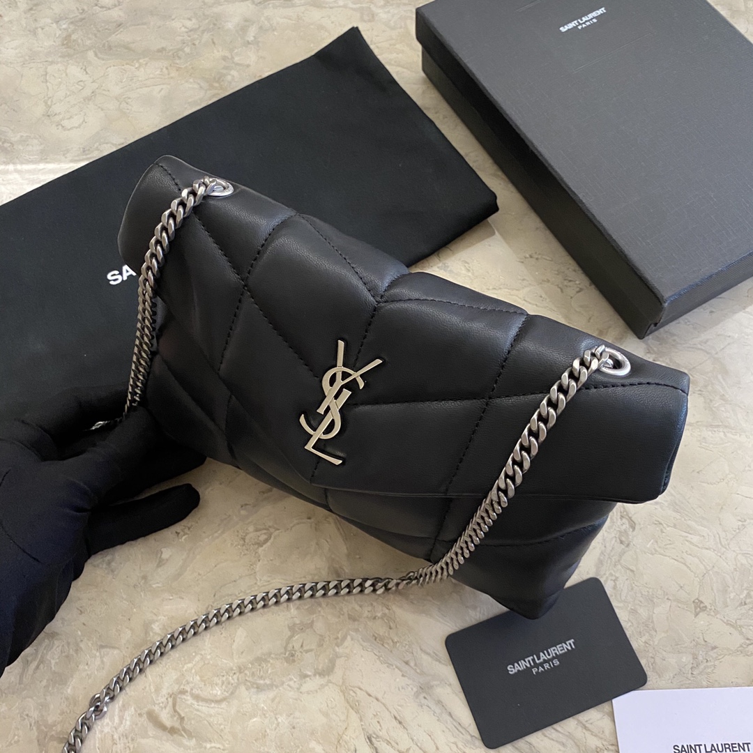 LOULOU PUFFER TOY BAG IN QUILTED WRINKLED MATTE LEATHER, YSL SAINT LAURENT 620333