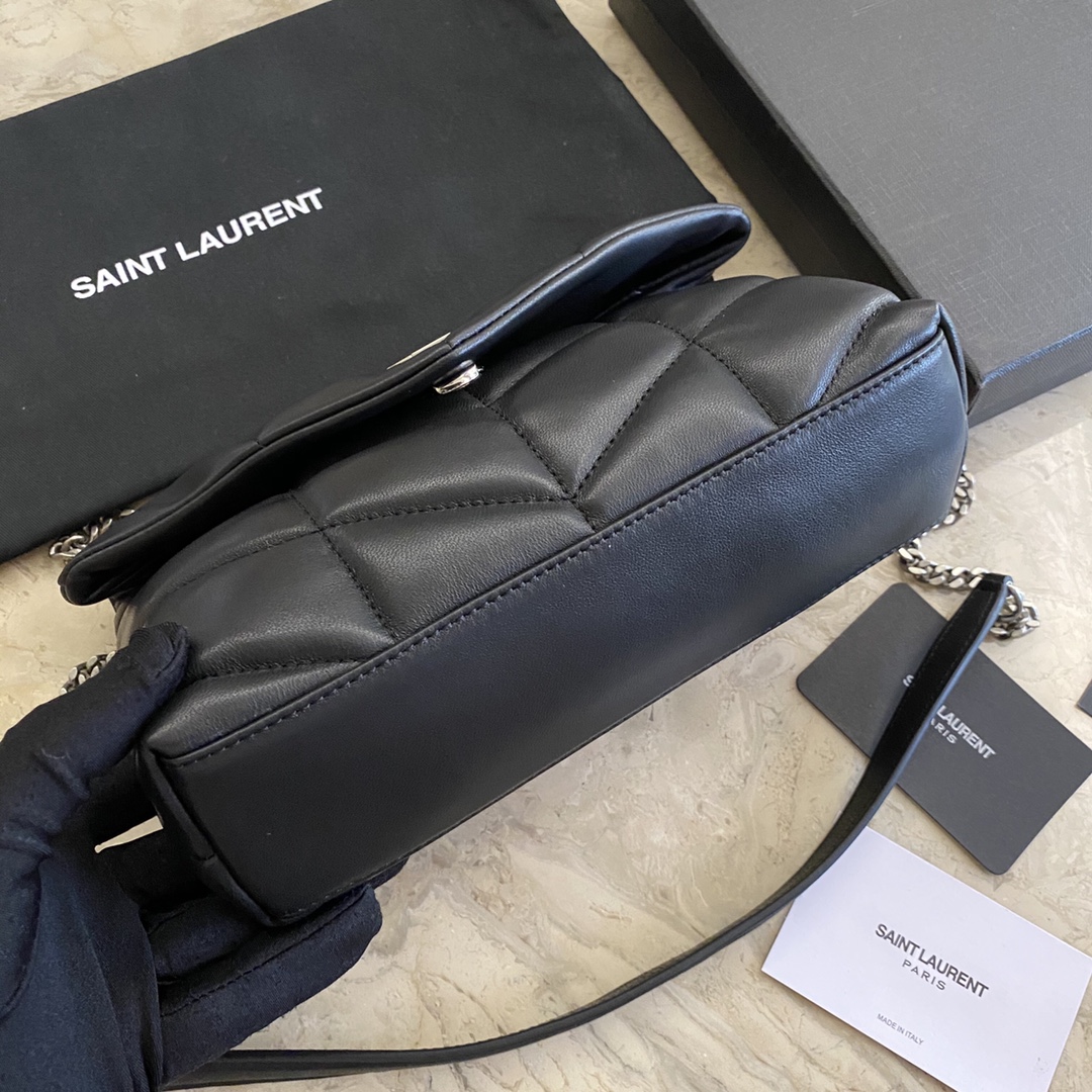 LOULOU PUFFER TOY BAG IN QUILTED WRINKLED MATTE LEATHER, YSL SAINT LAURENT 620333
