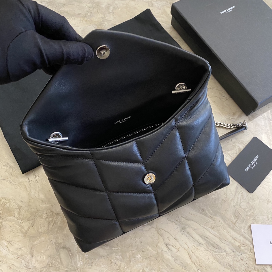 LOULOU PUFFER TOY BAG IN QUILTED WRINKLED MATTE LEATHER, YSL SAINT LAURENT 620333