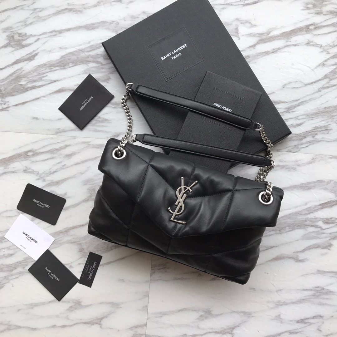 LOULOU PUFFER SMALL BAG IN QUILTED LAMBSKIN, YSL SAINT LAURENT 577476