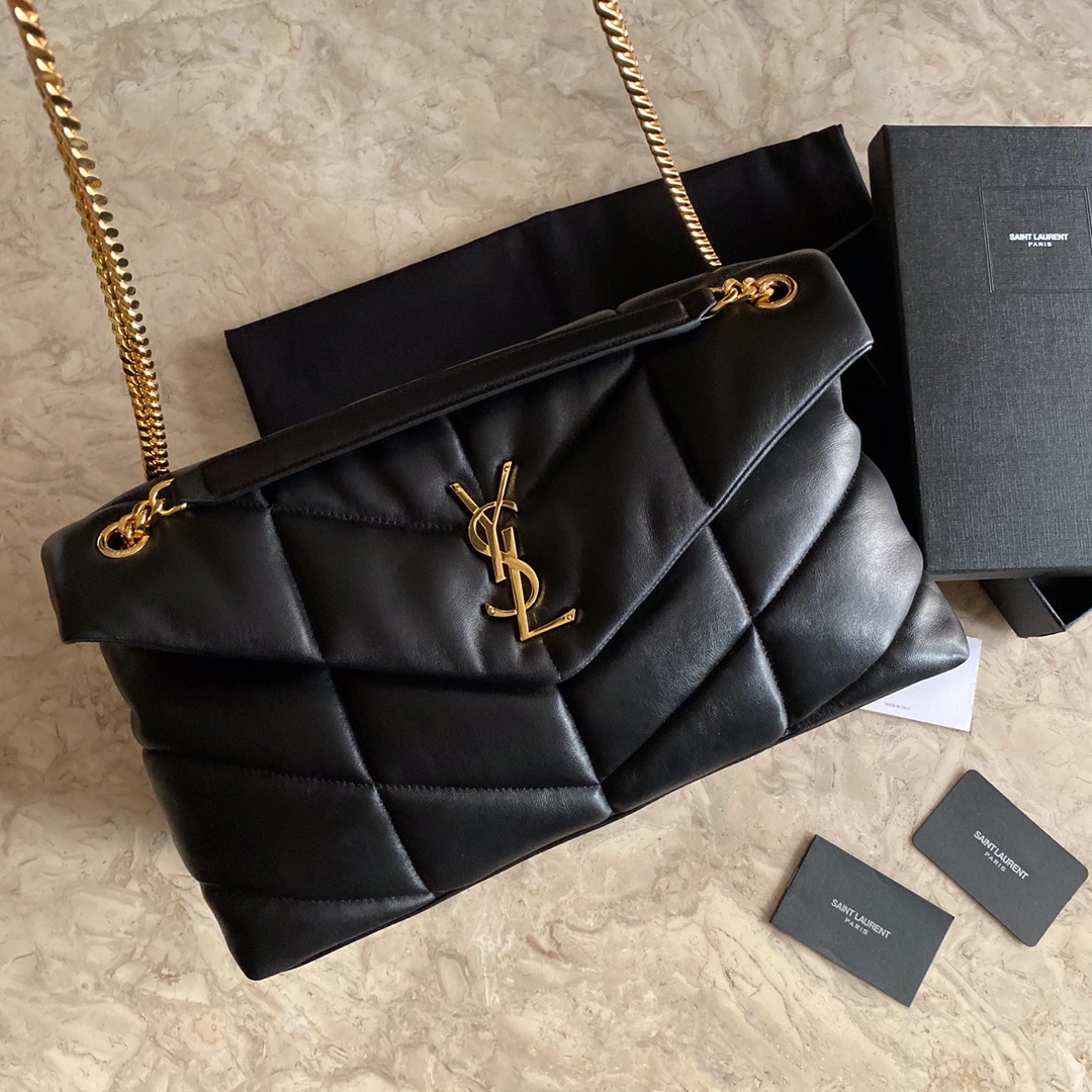 LOULOU PUFFER MEDIUM BAG IN QUILTED LAMBSKIN, YSL SAINT LAURENT 577475