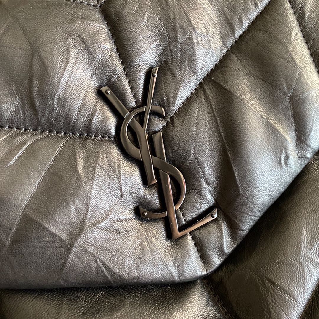 LOULOU PUFFER MEDIUM BAG IN QUILTED WRINKLY MATTE LEATHER, YSL SAINT LAURENT 577475