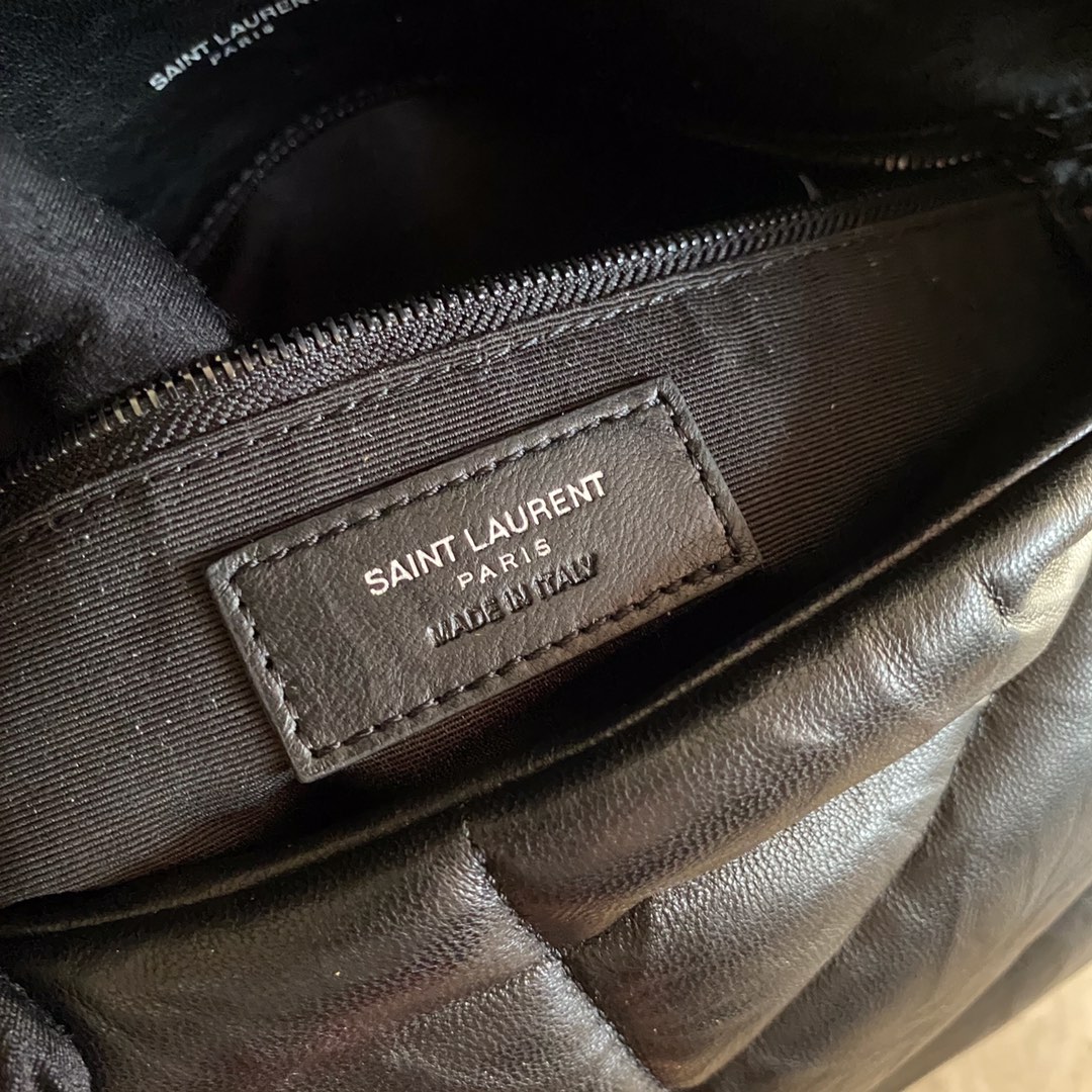 LOULOU PUFFER MEDIUM BAG IN QUILTED WRINKLY MATTE LEATHER, YSL SAINT LAURENT 577475