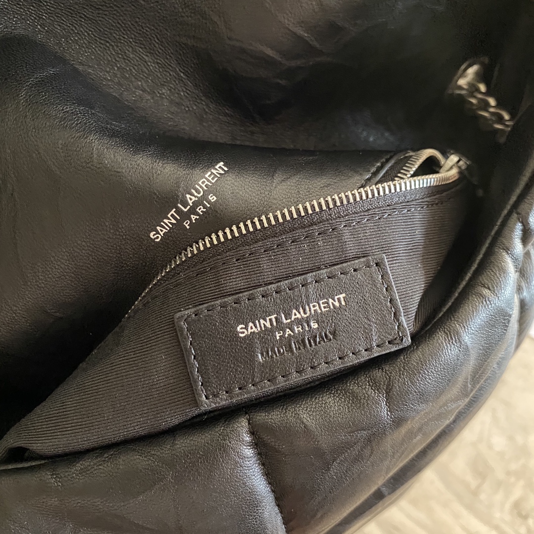 LOULOU PUFFER MEDIUM BAG IN QUILTED WRINKLY MATTE LEATHER, YSL SAINT LAURENT 577475