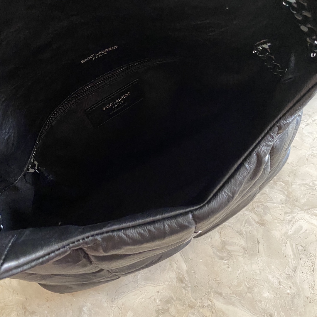 LOULOU PUFFER SMALL BAG IN QUILTED WRINKLY MATTE LEATHER, YSL SAINT LAURENT 577476