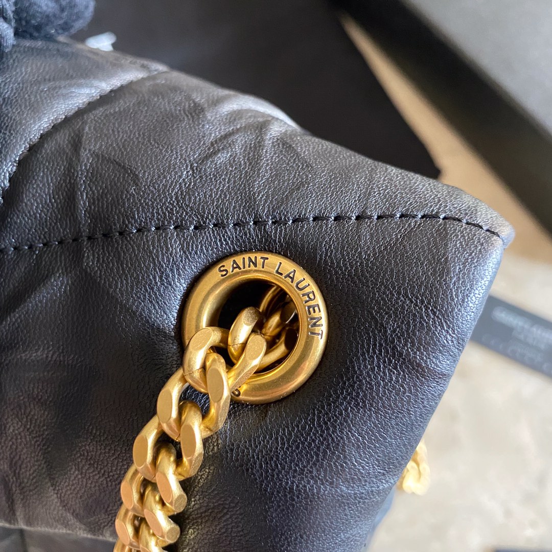LOULOU PUFFER SMALL BAG IN QUILTED WRINKLY MATTE LEATHER, YSL SAINT LAURENT 577476