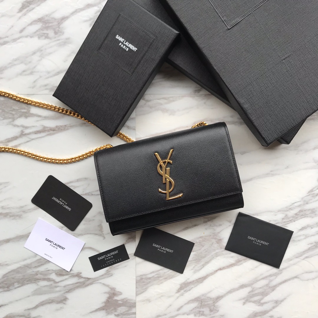 469390 KATE SMALL BAG IN GRAIN DE POUDRE EMBOSSED LEATHER, YSL Saint Laurent