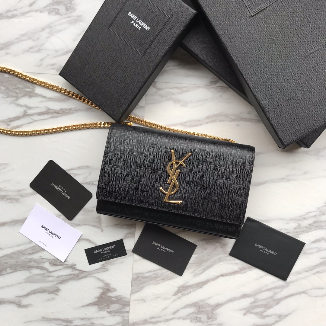 469390 KATE SMALL BAG IN GRAIN DE POUDRE EMBOSSED LEATHER, YSL Saint Laurent