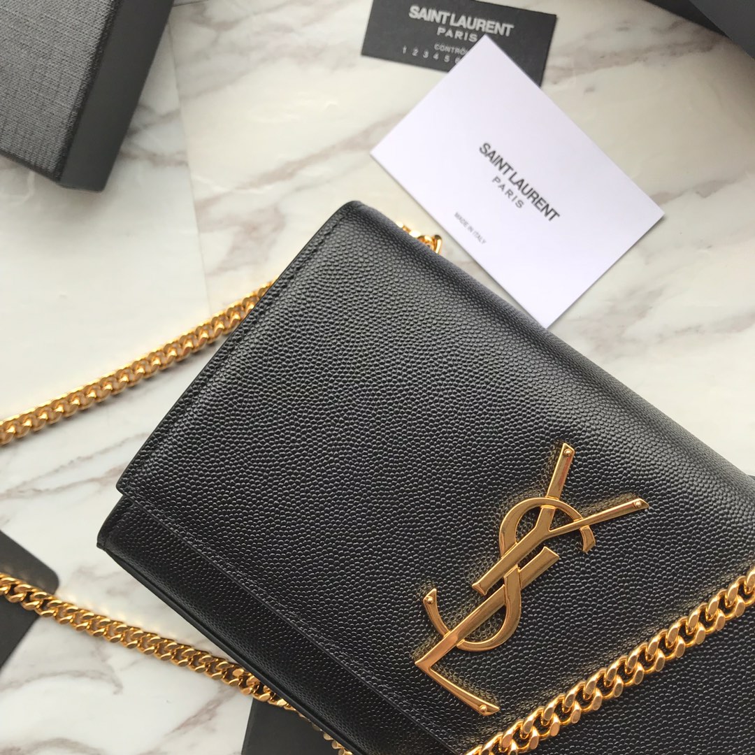 469390 KATE SMALL BAG IN GRAIN DE POUDRE EMBOSSED LEATHER, YSL Saint Laurent