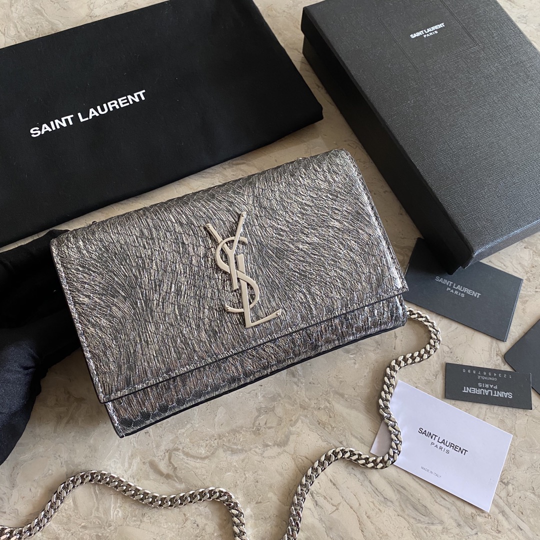 469390 KATE SMALL IN STARDUST PYTHON AND FLUORESCENT YSL, YSL Saint Laurent