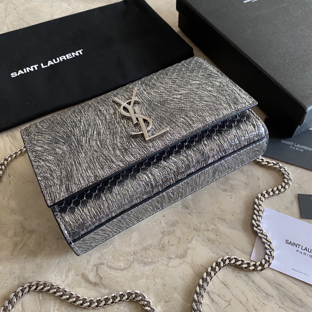 469390 KATE SMALL IN STARDUST PYTHON AND FLUORESCENT YSL, YSL Saint Laurent