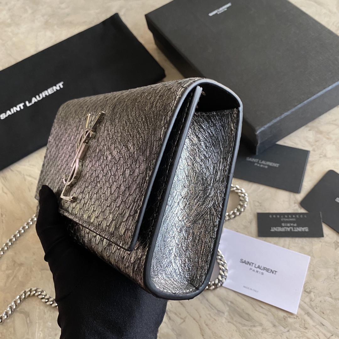 469390 KATE SMALL IN STARDUST PYTHON AND FLUORESCENT YSL, YSL Saint Laurent