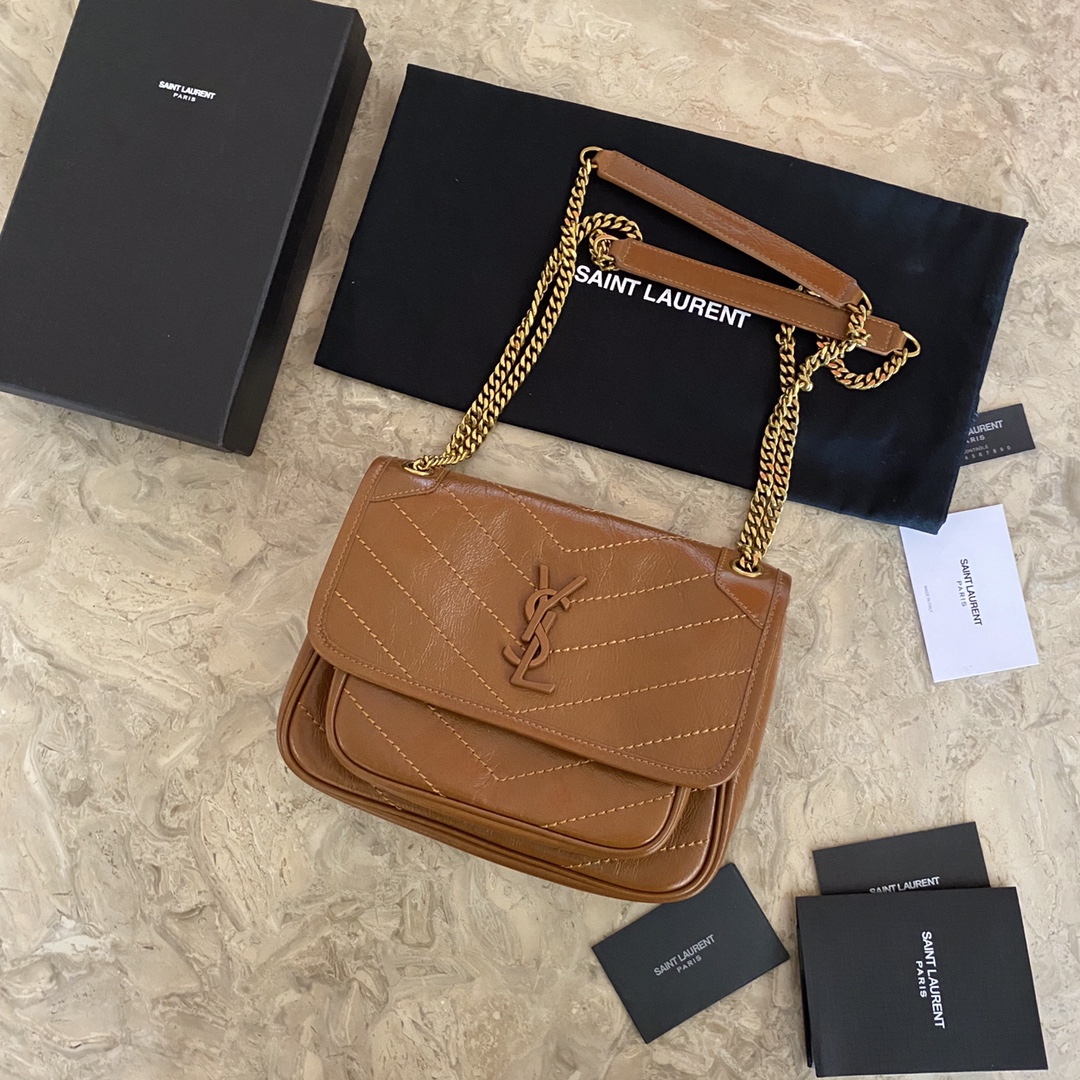 533037 NIKI BABY IN VINTAGE LEATHER, YSL Saint Laurent