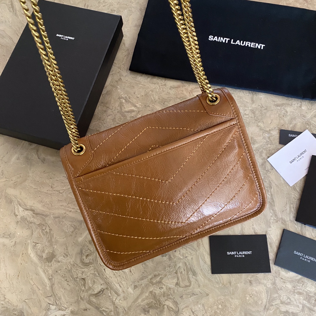 533037 NIKI BABY IN VINTAGE LEATHER, YSL Saint Laurent