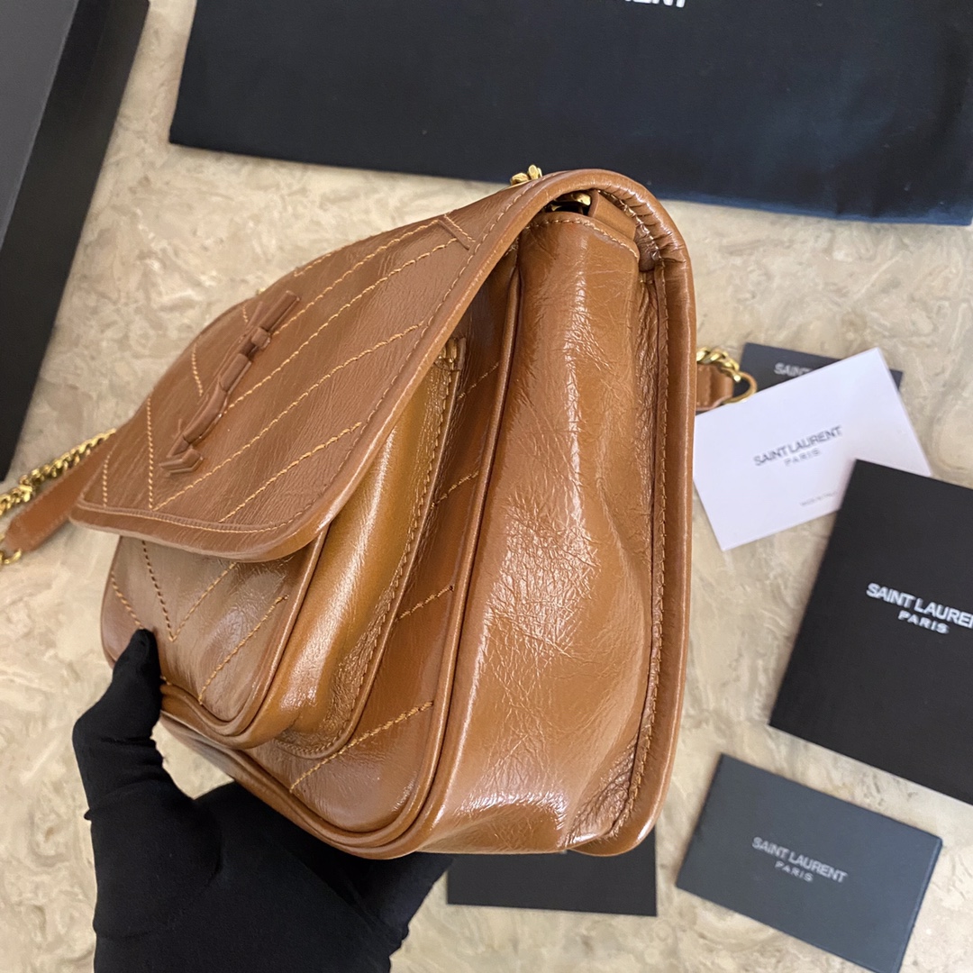 533037 NIKI BABY IN VINTAGE LEATHER, YSL Saint Laurent