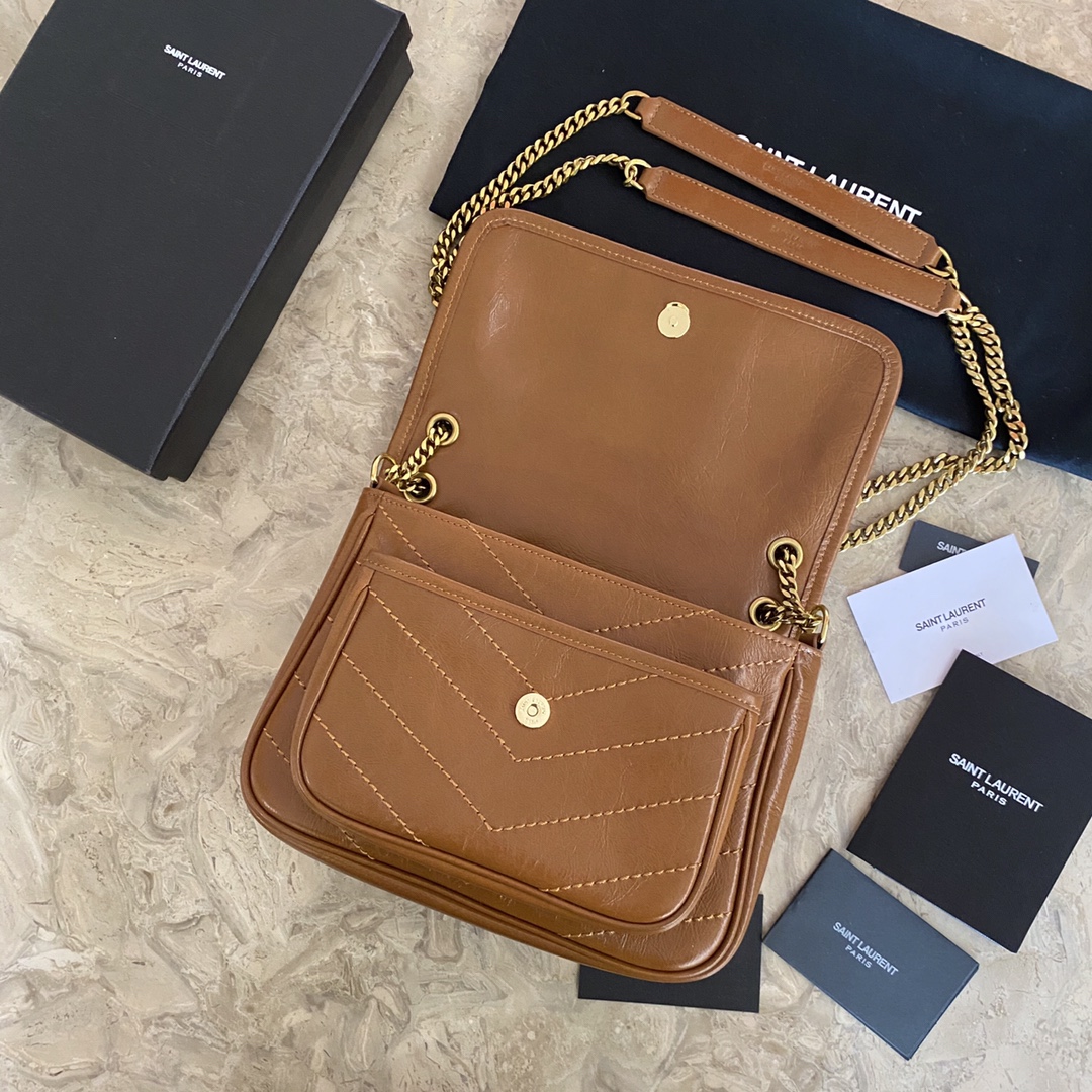 533037 NIKI BABY IN VINTAGE LEATHER, YSL Saint Laurent