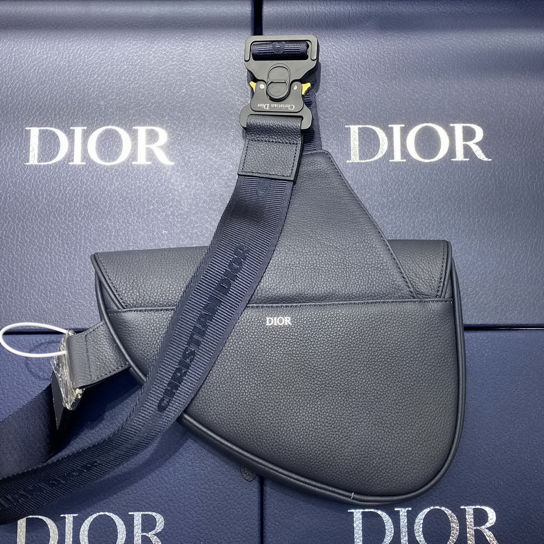 SADDLE BAG, Navy Blue Grained Calfskin, DIOR