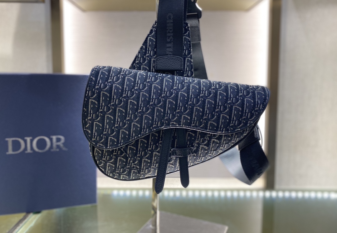 SADDLE BAG, Beige and Black Dior Oblique Jacquard, DIOR