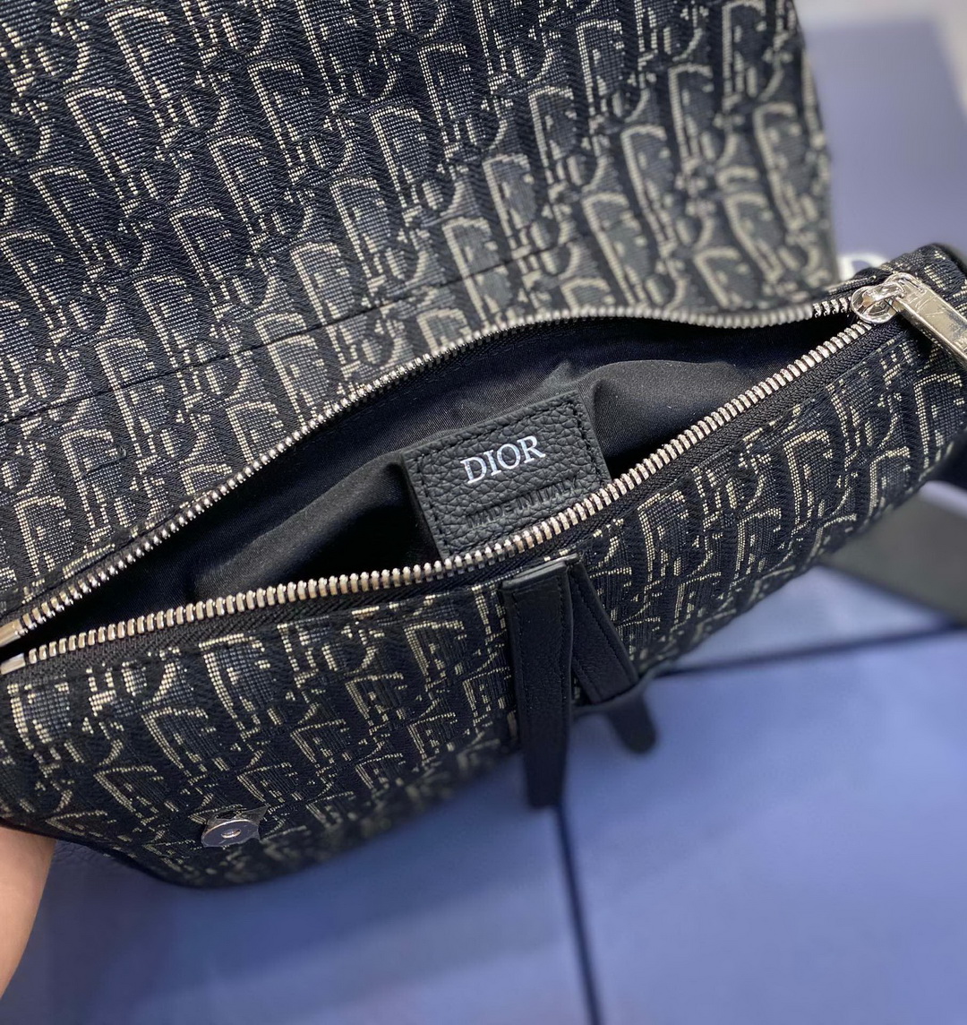 SADDLE BAG, Beige and Black Dior Oblique Jacquard, DIOR