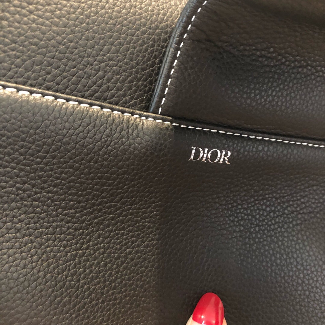SADDLE BAG, Black Grained Calfskin, DIOR