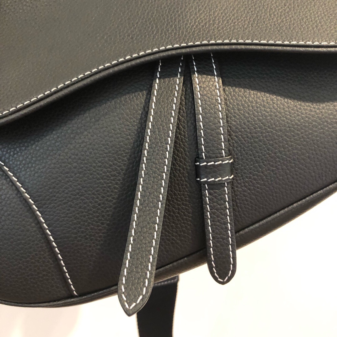 SADDLE BAG, Black Grained Calfskin, DIOR